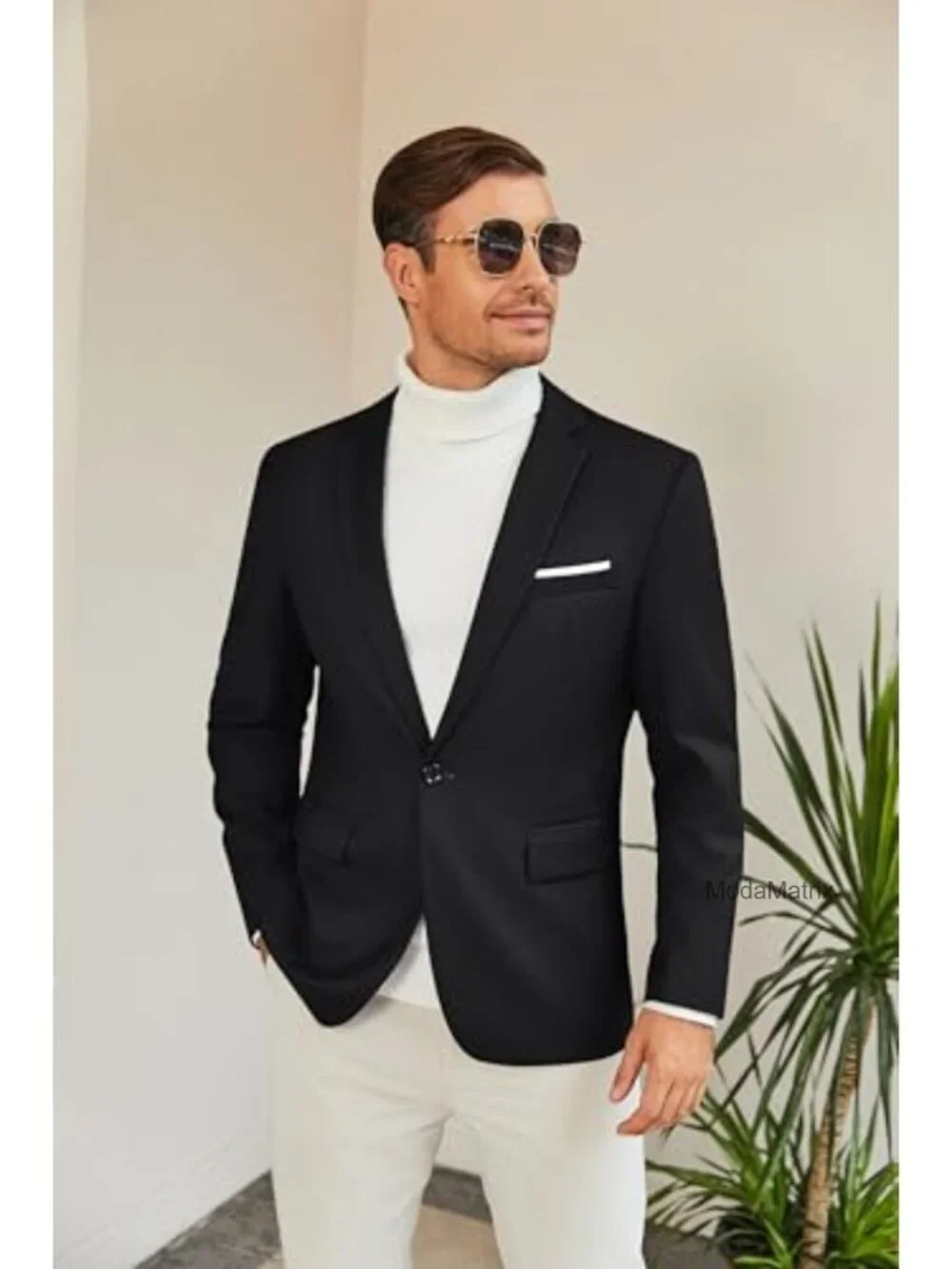 Slim Fit Lightweight Sport Coat Blazer Viscose Notch Lapel Casual